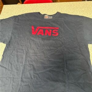 Vans Classic Navy T-Shirt with Red Accents